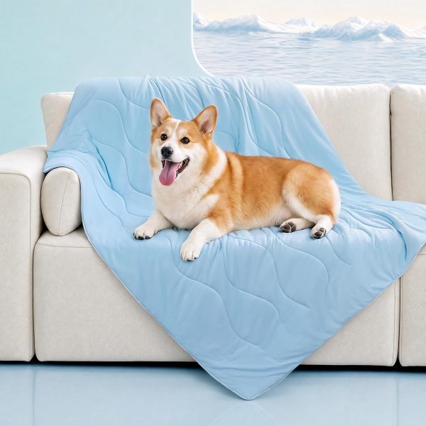 Cooling Pet Blanket, Lightweight Throw for Dogs & Cats, Suitable for Couch, Crate & Bed