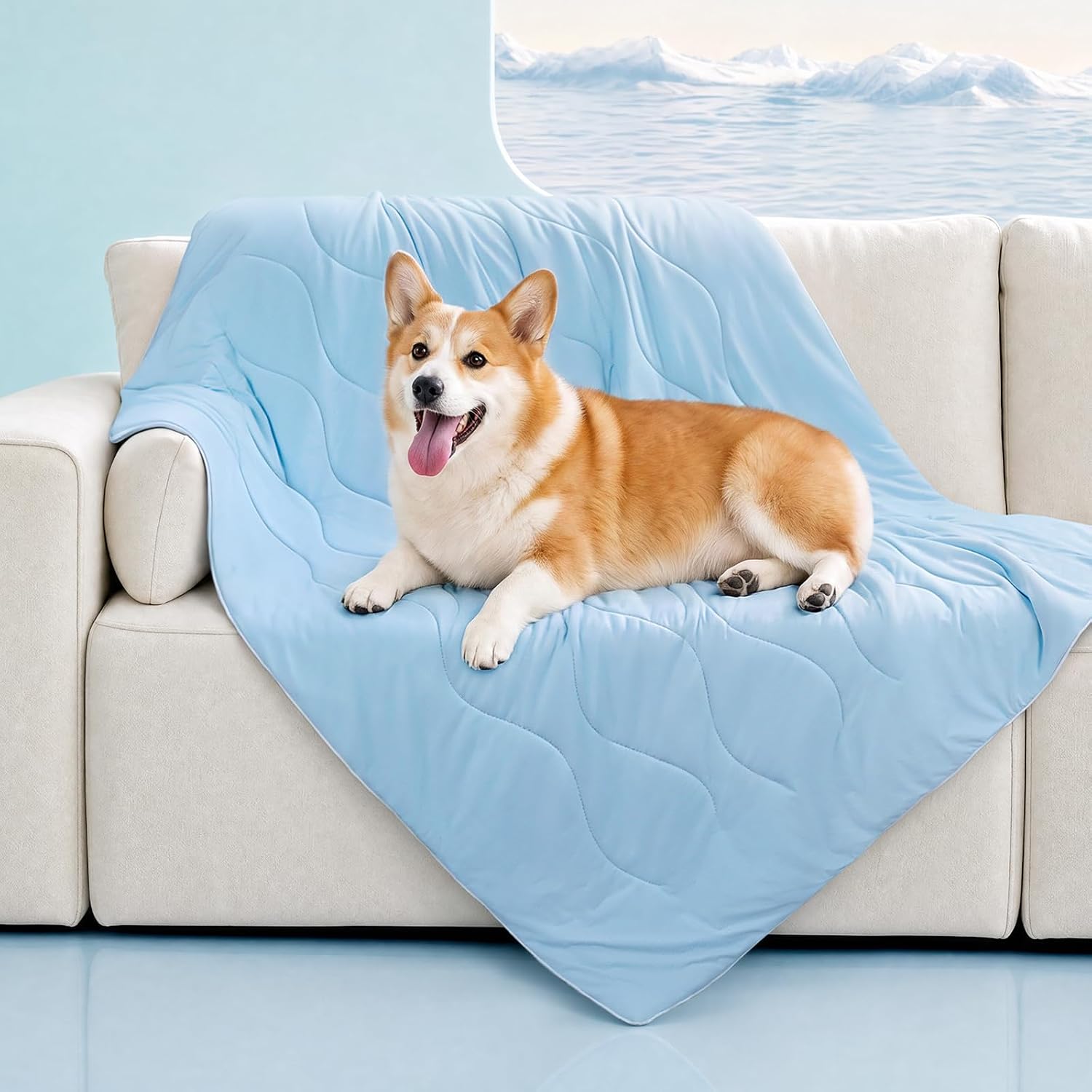 Cooling Pet Blanket, Lightweight Throw for Dogs & Cats, Suitable for Couch, Crate & Bed