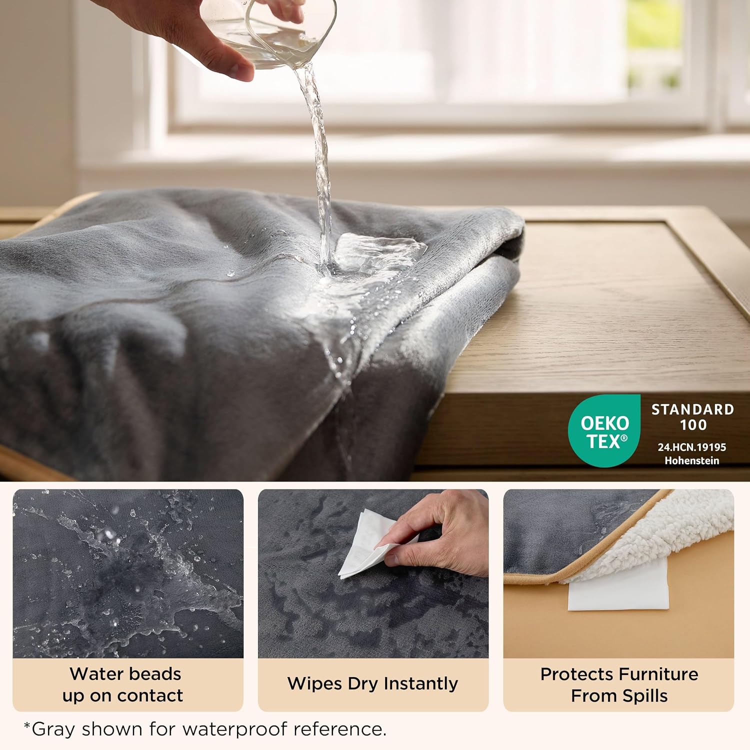 Waterproof Pet Blanket for Small Dogs & Cats, Soft Warm Reversible Fleece Throw, 25x35" - Image 2